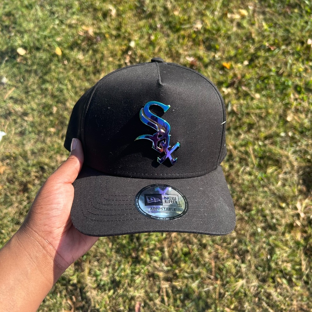 New Era Black Cap with Iridescent Logo